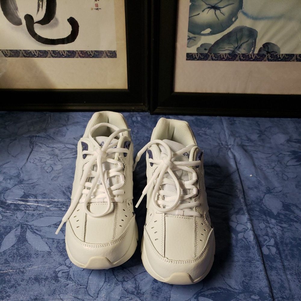 Apex Women s Rhino Runner-X Last‎ Sneaker, Leather White/Periwinkle, 6 Medium US